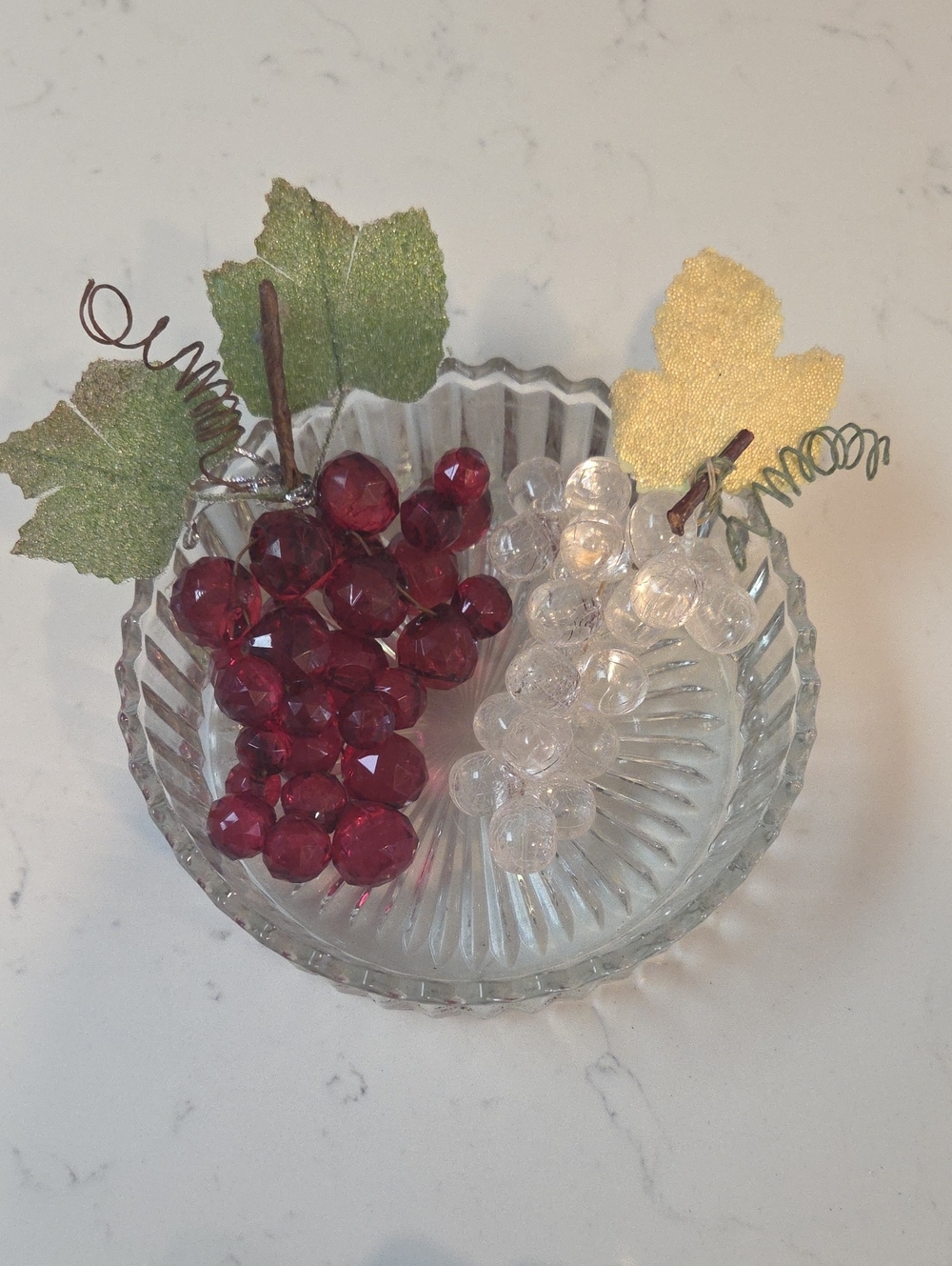 Vintage Lucite Decorative Red and Clear Grape Picks -